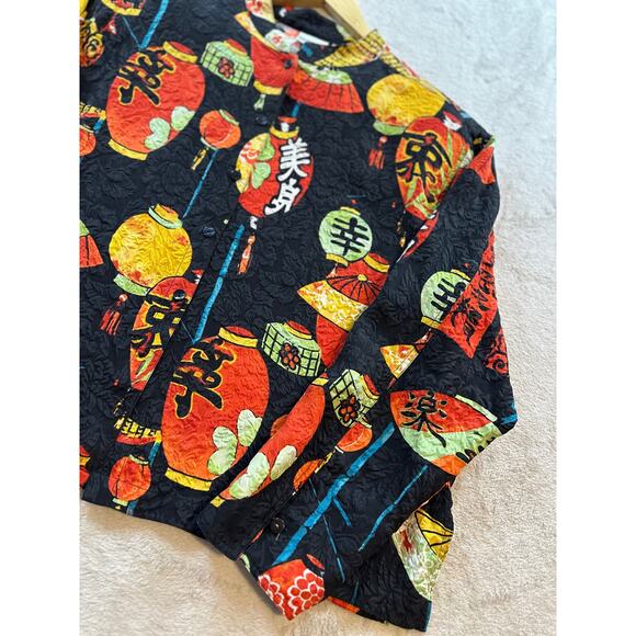 Chico’s Women’s 3 XL Silk Exquisite Imperial Silk Taiwanese Lantern Festival Top - Picture 3 of 11